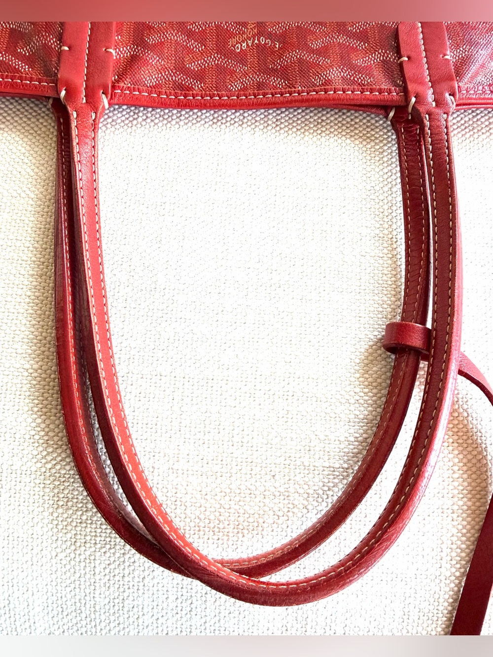 GOYARD Saint Louis PM Red Goyardine Tote Bag + Pouch - Picture 7 of 16
